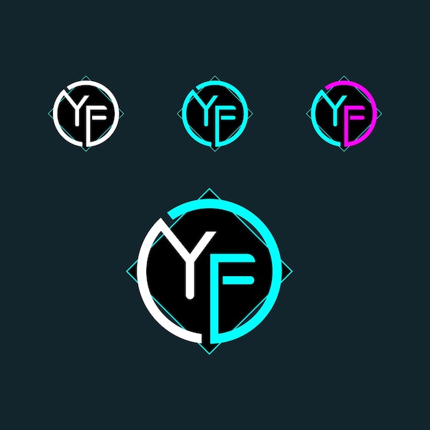 diseño moderno del logotipo de la letra YF