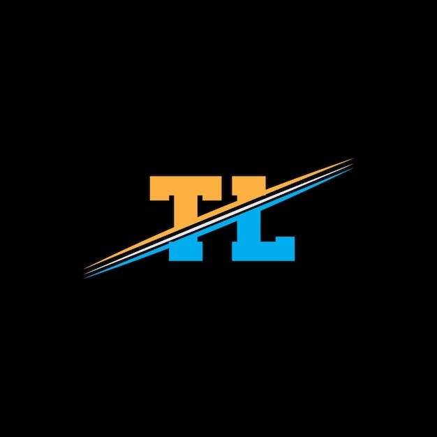 Diseño moderno del logotipo de letras geométricas TL con colores naranja y azul