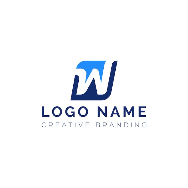Diseño moderno del logotipo de las letras W