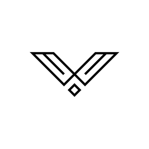 diseño moderno del logotipo de la línea de la letra V monograma