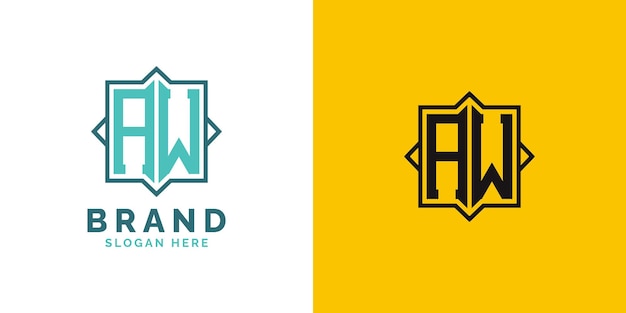 Diseño moderno del logotipo de monograma de la letra inicial AW Logotipo versátil de marca adecuado para cualquier marca