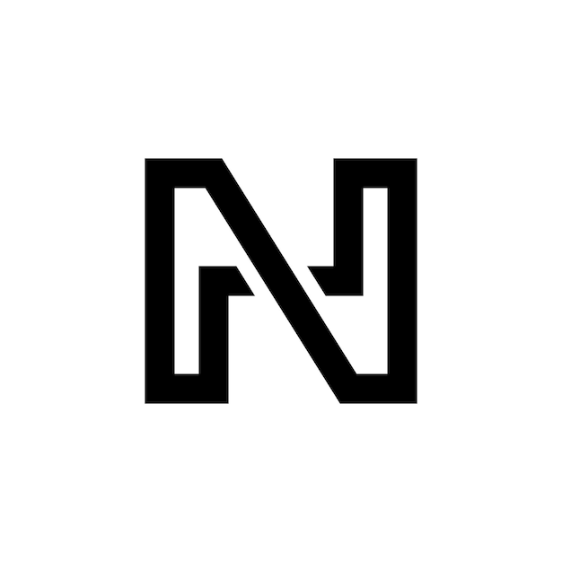 Diseño moderno del logotipo del monograma de la letra N