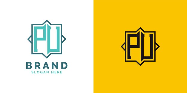 Diseño moderno del logotipo del monograma de PU Letra inicial del logotipo de PU Marca versátil adecuada para cualquier marca