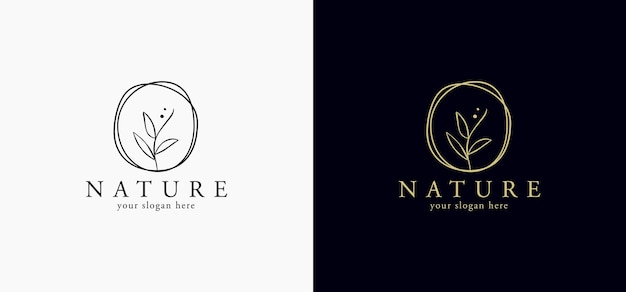 diseño moderno de logotipo natural y orgánico Logotipo natural para identidad corporativa y negocios de marca