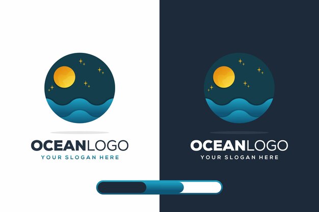 diseño moderno del logotipo del océano