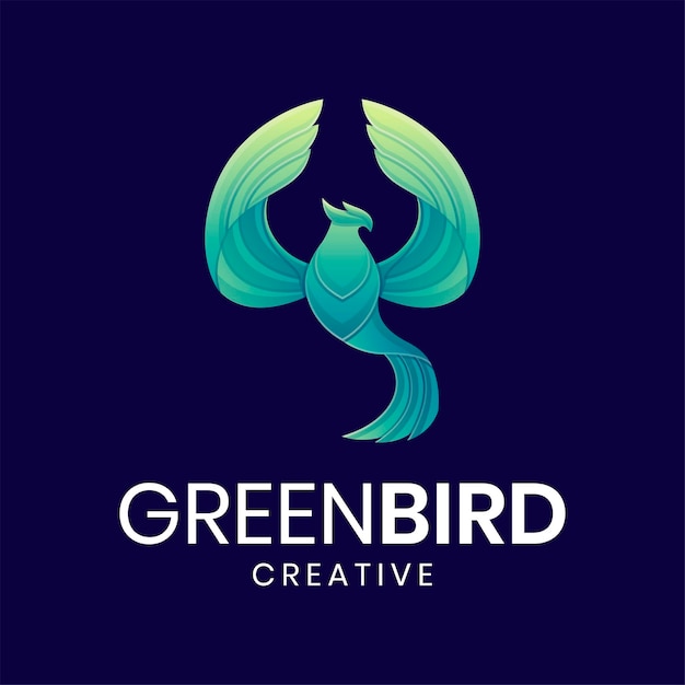 Vector diseño moderno de logotipo de pájaro verde