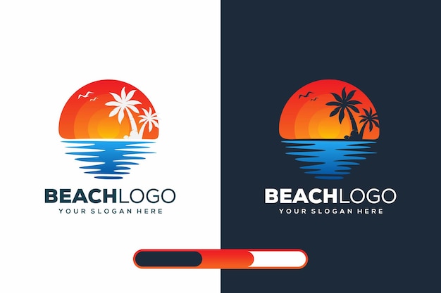 diseño moderno del logotipo de la playa