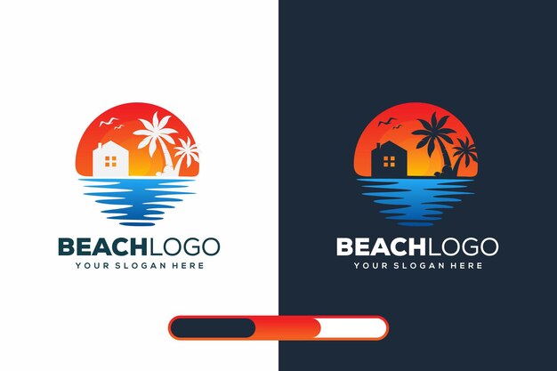 Diseño moderno del logotipo de la playa