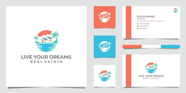 Diseño moderno de logotipo de resort de playa