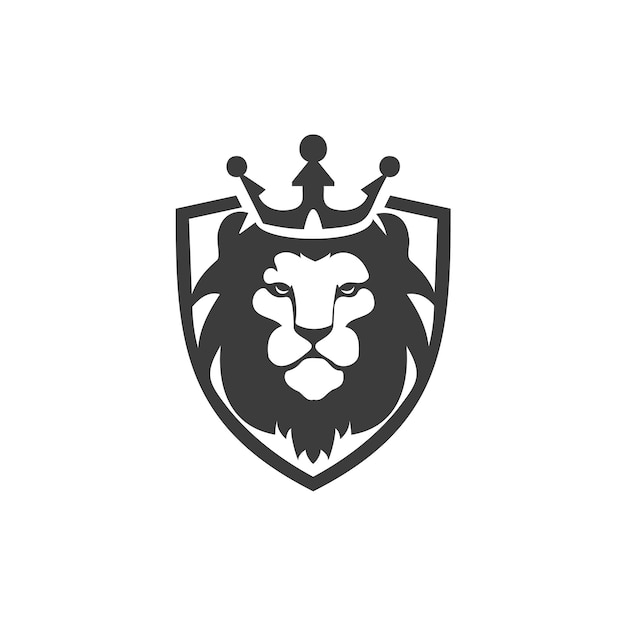 Diseño moderno del logotipo del rey león con potencia y fuerza triangulares