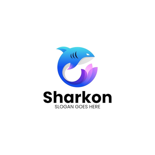 Diseño moderno del logotipo del tiburón gradiente
