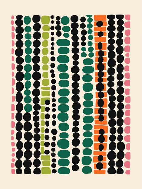 Diseño moderno de mediados de siglo Impresión artística colorida Idea de patrón de tela