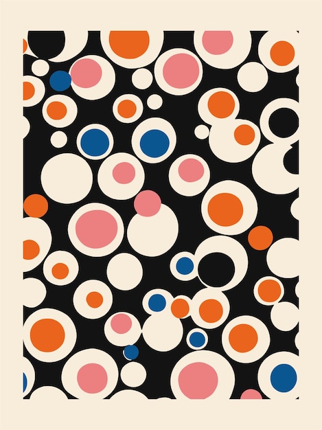 Diseño moderno de mediados de siglo Impresión artística colorida Idea de patrón de tela