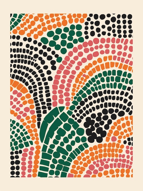 Diseño moderno de mediados de siglo Impresión artística colorida Idea de patrón de tela