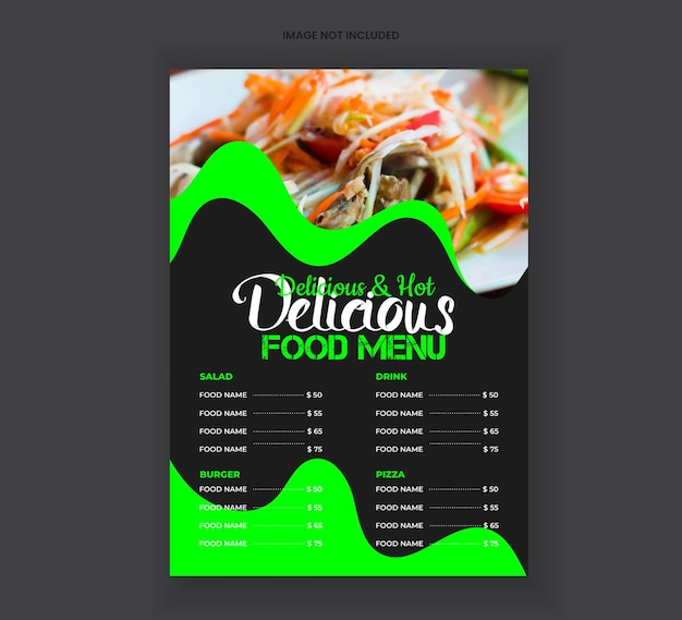 Diseño moderno de menú de comida deliciosa Diseño de volante de comida de restaurante
