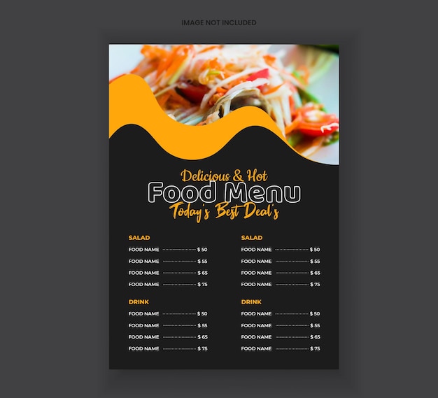 Diseño moderno de menú de comida deliciosa Diseño de volante de comida de restaurante