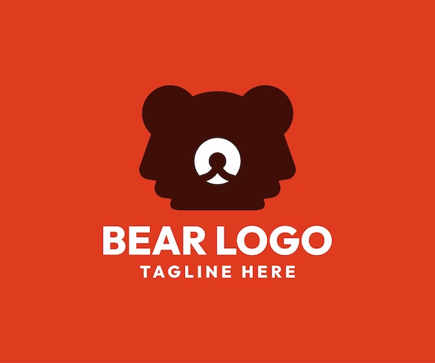 Vector diseño moderno y minimalista del logotipo de la cabeza de oso