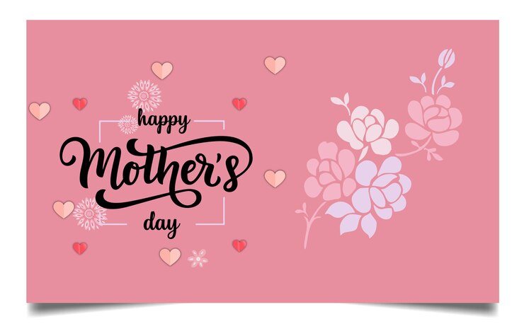 Diseño moderno minimalista de tarjetas de felicitación florales para el Día de la Madre