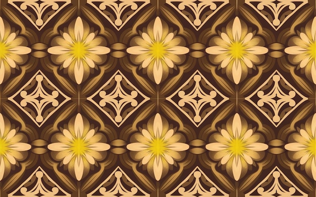 Diseño moderno de motivos de batik en colores frescos de paleta
