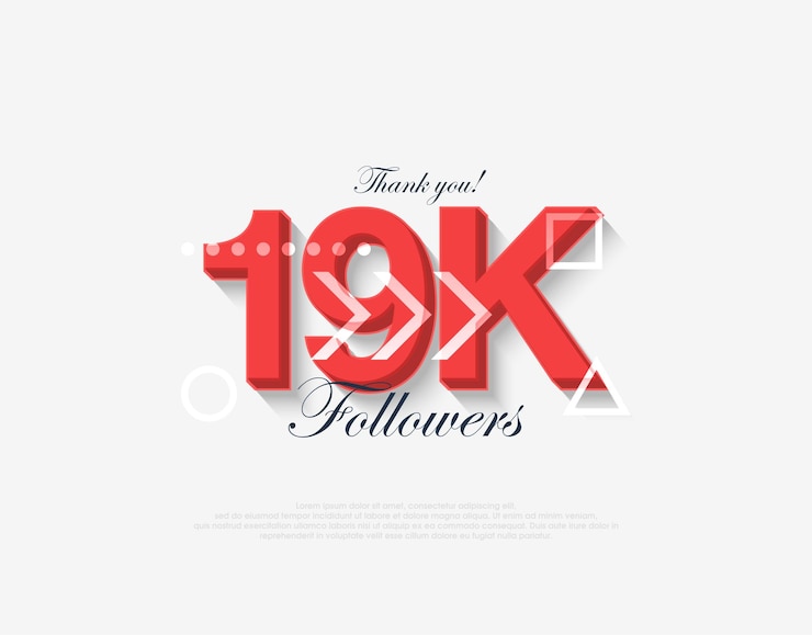 Vector diseño moderno muchas gracias 19k seguidores