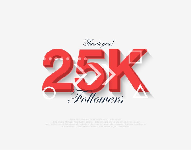 Vector diseño moderno muchas gracias 25k seguidores