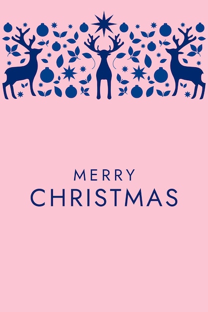 Diseño moderno de Navidad en ornamentos de estilo geométrico simple en una tarjeta de Navidad minimalista