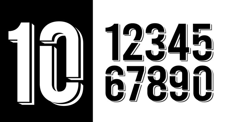 Diseño moderno de números de jerseys y tipografía de números de Jerseys