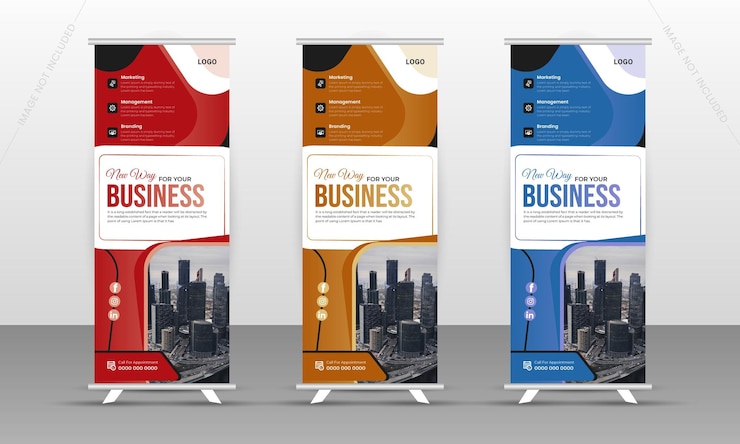 Diseño moderno de pancartas enrollables