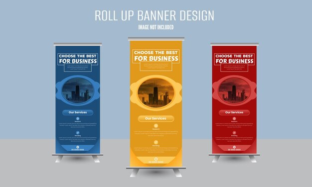 Diseño moderno de pancartas enrolladas