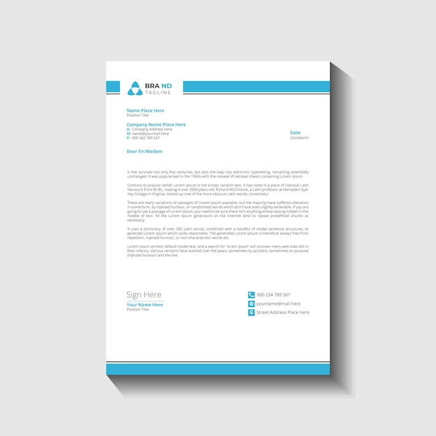 diseño moderno de papel de carta