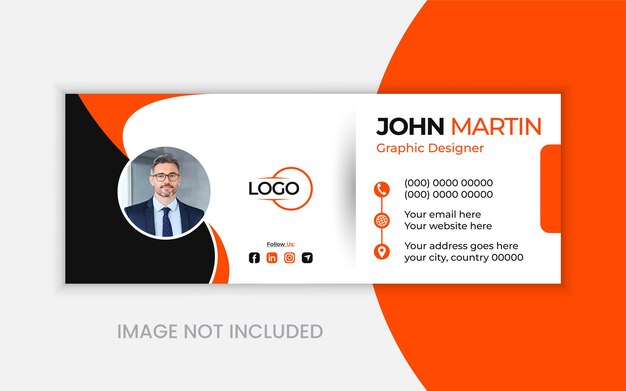 Diseño moderno de plantilla de firma de correo electrónico o plantilla de portada de Facebook en diseño de diseño horizontal