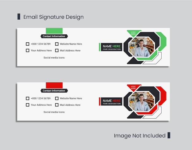 Diseño moderno de plantilla de firma de correo electrónico o portada personal de redes sociales con formas creativas