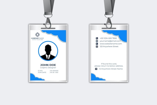 Diseño moderno de plantillas de tarjetas de identificación corporativas