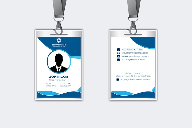 Diseño moderno de plantillas de tarjetas de identificación corporativas