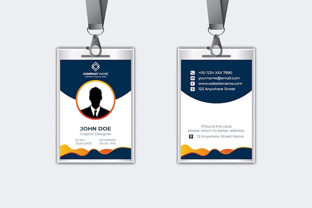 Diseño moderno de plantillas de tarjetas de identificación corporativas