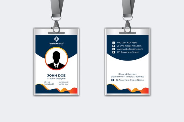 Diseño moderno de plantillas de tarjetas de identificación corporativas