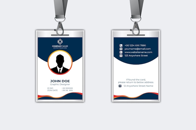 Diseño moderno de plantillas de tarjetas de identificación corporativas