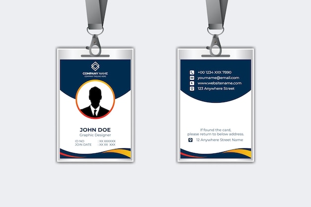 Diseño moderno de plantillas de tarjetas de identificación corporativas