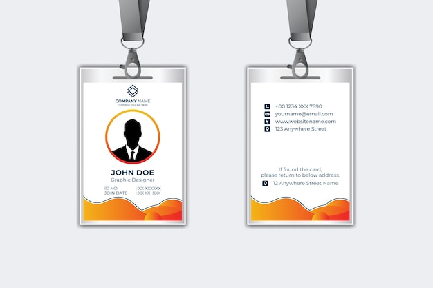Diseño moderno de plantillas de tarjetas de identificación corporativas