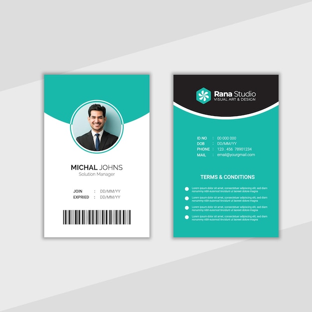 Diseño moderno de plantillas de tarjetas de identificación corporativas