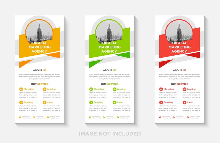 Diseño moderno de plantillas de tarjetas publicitarias o volantes dl