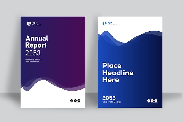 Diseño moderno de la portada del informe anual para las empresas