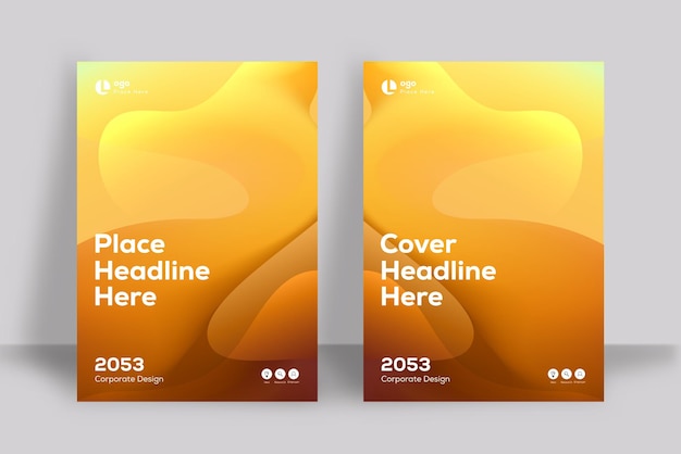Diseño moderno de portadas de presentación corporativa con formas fluidas