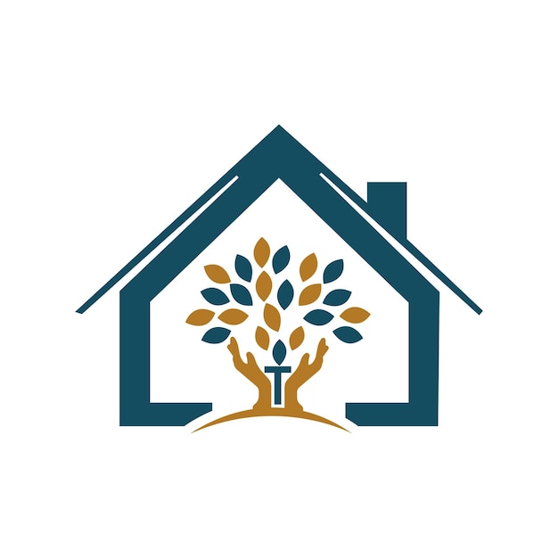 Diseño moderno y profesional para el logotipo de la casa de hojas de mano