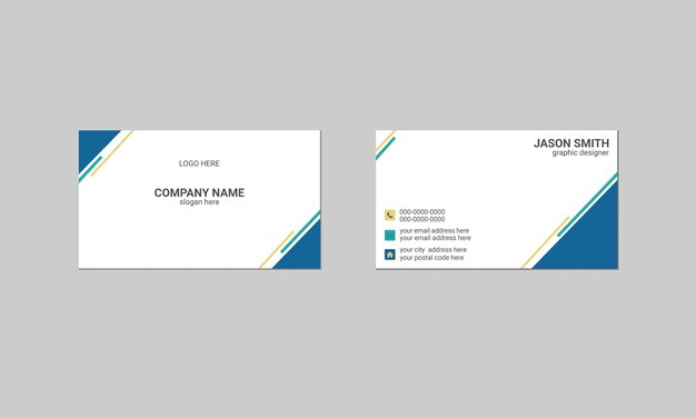 Diseño moderno y simple de tarjetas de visita y plantilla vectorial de tarjetas de nombre