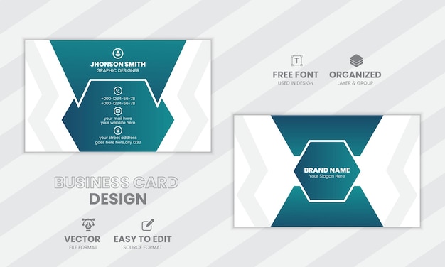 Diseño moderno y simple de tarjetas de visita