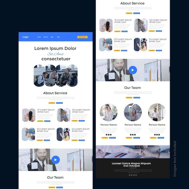 Diseño moderno de sitios web para servicios empresariales