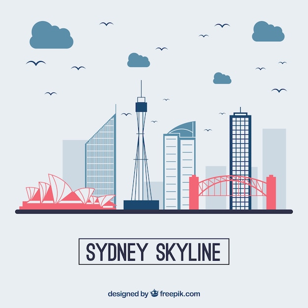 Vector diseño moderno de la skyline de sydney