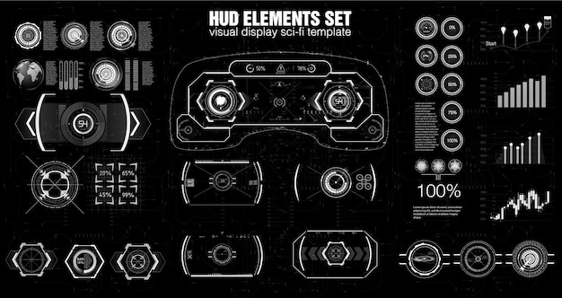 Diseño moderno del tablero de instrumentos de HUD