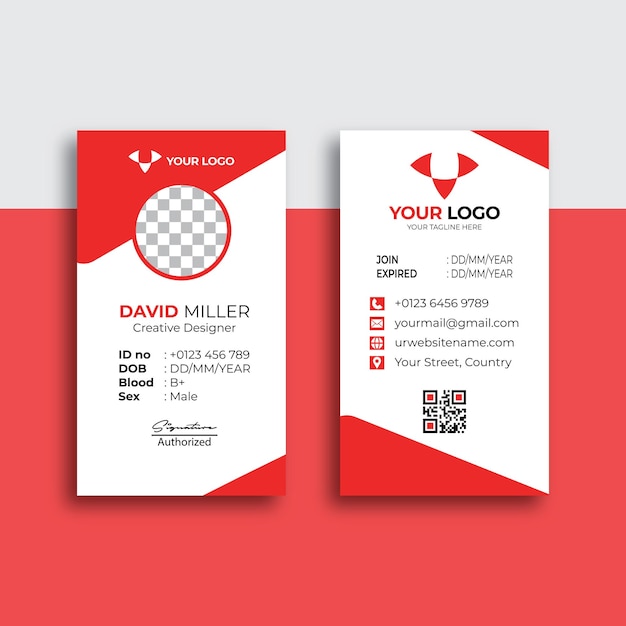 Diseño moderno de las tarjetas de identidad
